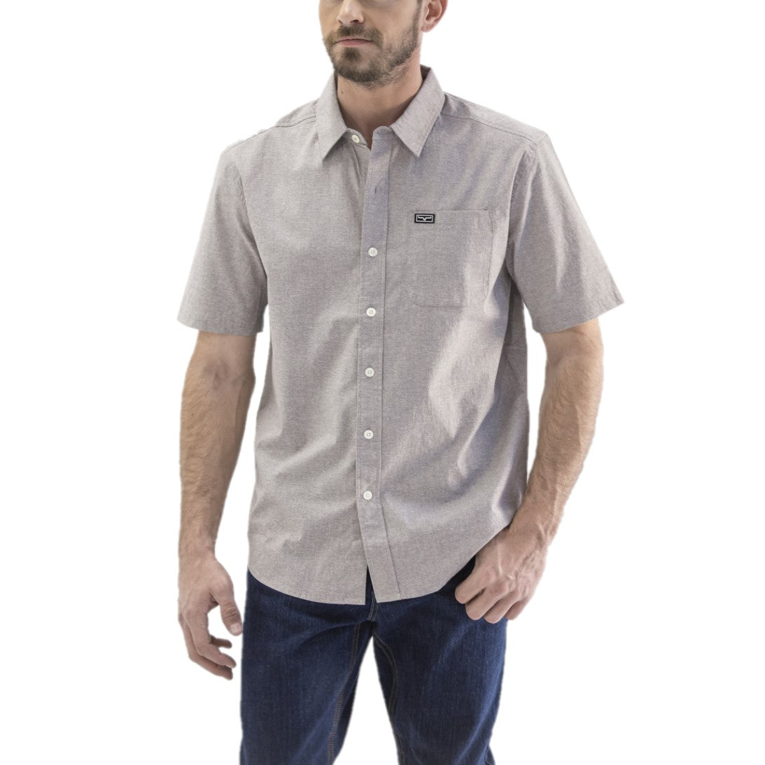 Kimes Ranch Men's Linville Short Sleeve Grey Heather Shirt LINS-GRH