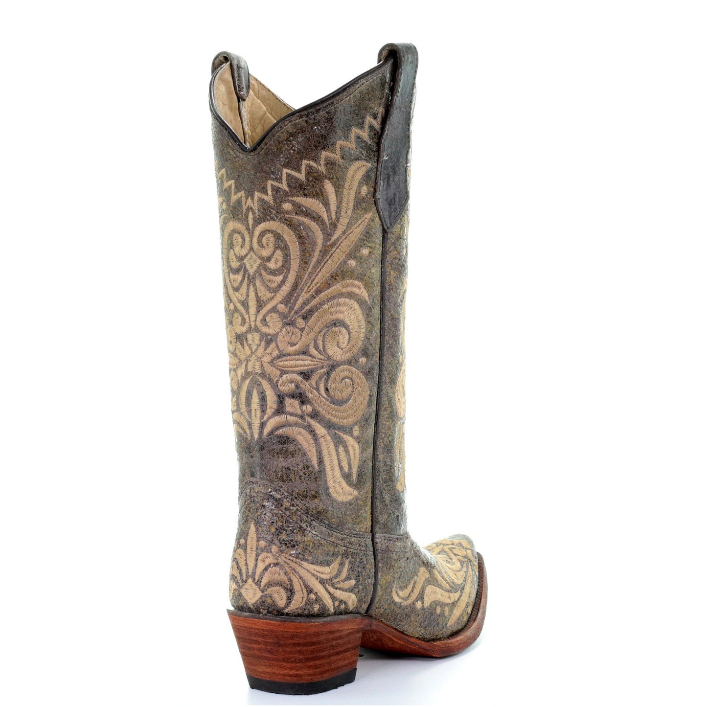 Circle G by Corral Ladies Distressed Green/Beige Filigree Boots L5407 - Wild West Boot Store
