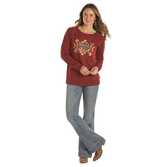 Panhandle® Ladies French Terry Buffalo Graphic Sweatshirt L8T2073