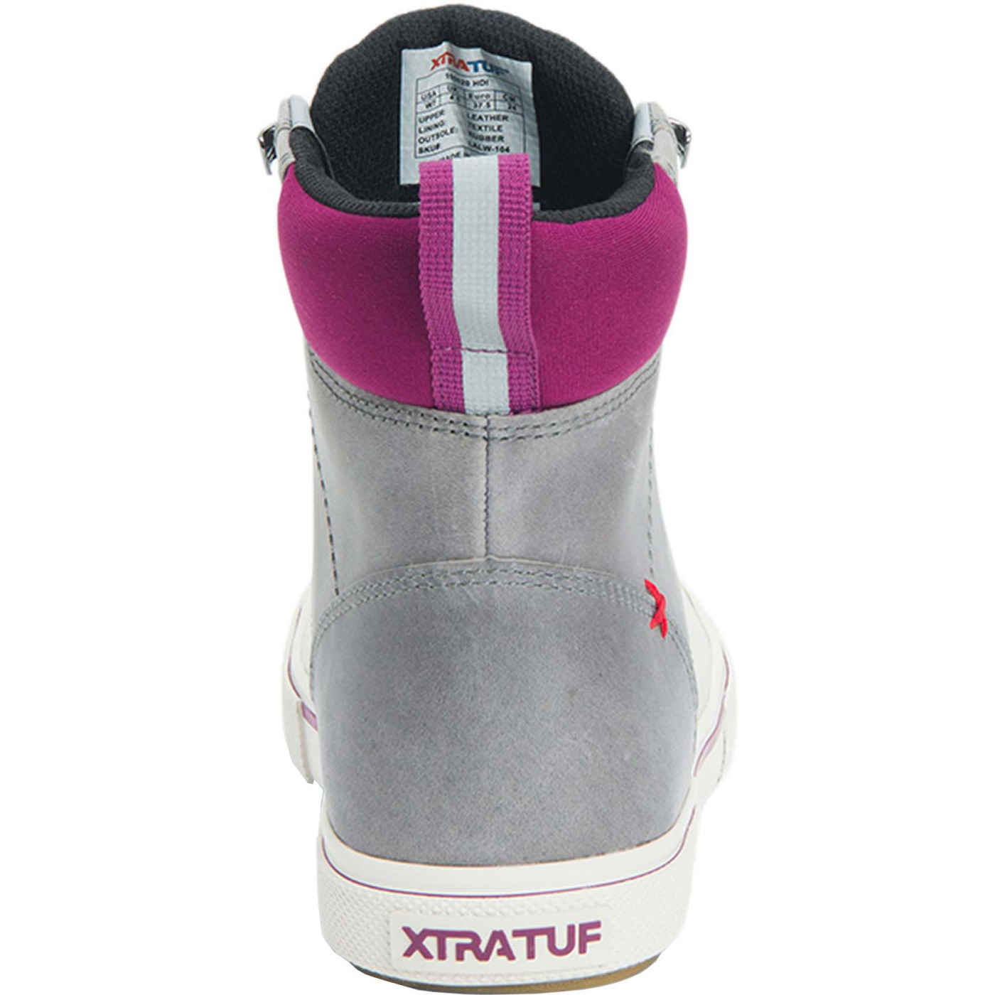 XTRATUF Ladies 6 Inch Leather Lace Grey Ankle Deck Boot LALW-104