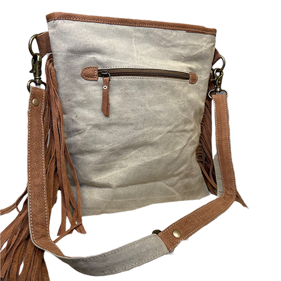 Olay Geometric Rug Woven Tan Crossbody Bag LB266