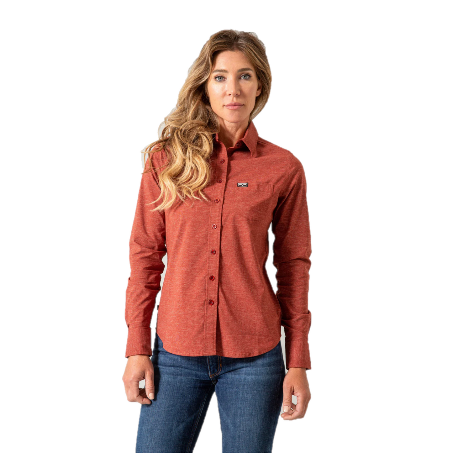 Kimes Ranch® Ladies Linville Dark Red Button Down Shirt LIN-DR