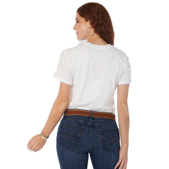 Wrangler® Ladies Western Fashion Bright White T-shirt LWK004W