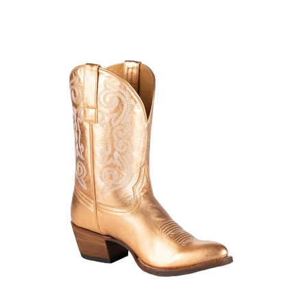 Macie Bean Ladies Gold Buckle Dreams Rose Metallic Round Toe Boots M5221