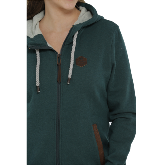 Cinch® Ladies Faux Leather & Dark Green Full Zip Hoodie MAJ7896001