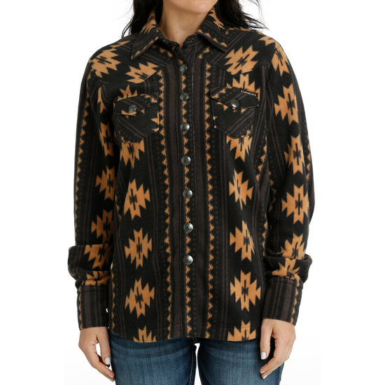 Cinch Ladies Black Western Aztec Printed Shirt Jacket MAJ9859002