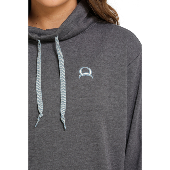 Cinch Ladies Heather Grey Hooded Pullover MAK7904001