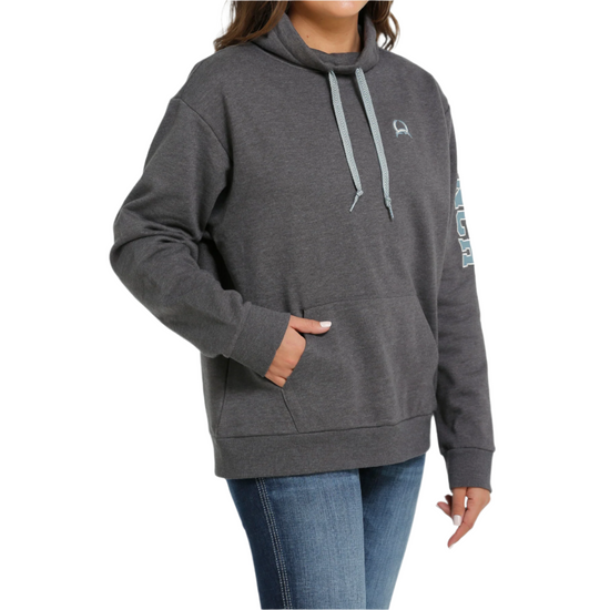 Cinch Ladies Heather Grey Hooded Pullover MAK7904001