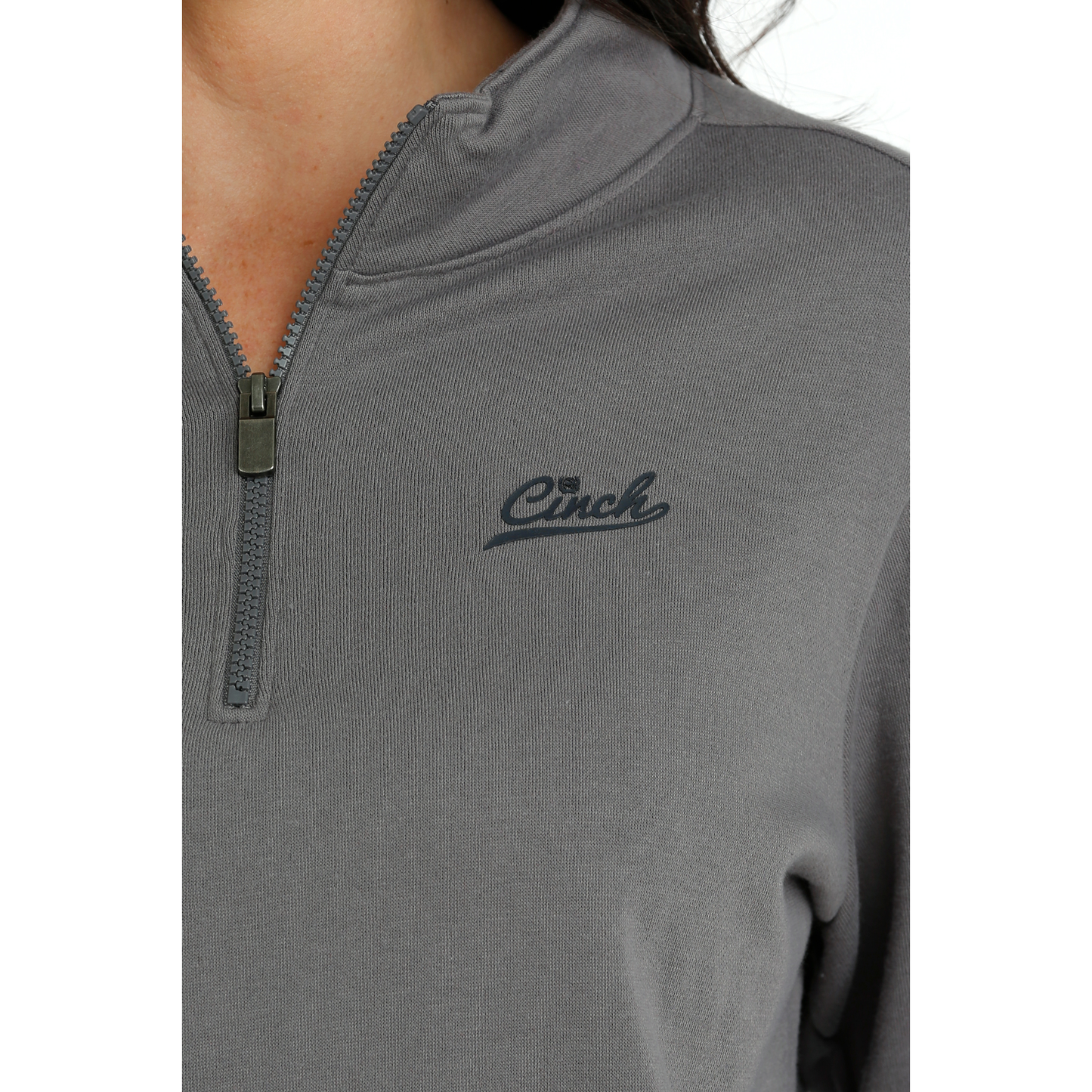 Cinch Ladies Grey Quarter Zip Pullover MAK7906002