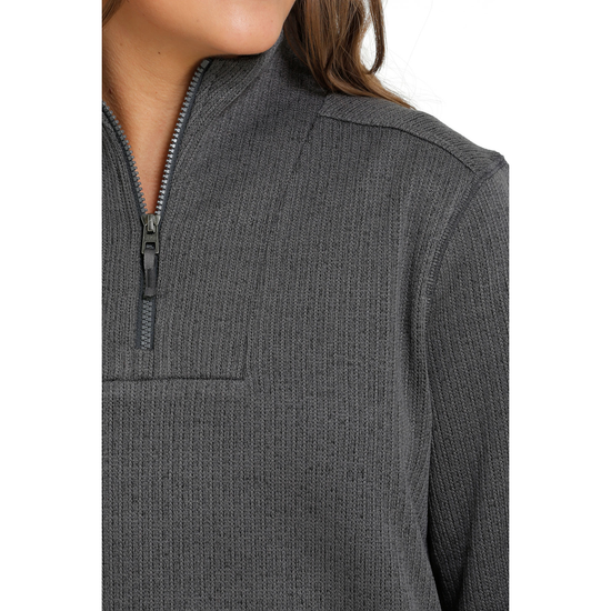 Cinch Ladies Charcoal Quarter Zip Sweater Pullover MAK9810003