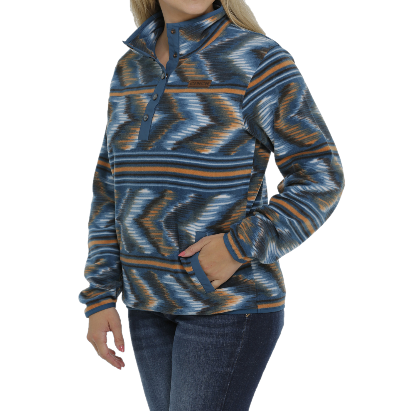 Cinch® Ladies Teal Printed Fleece Pullover MAK9820009