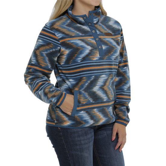 Cinch® Ladies Teal Printed Fleece Pullover MAK9820009