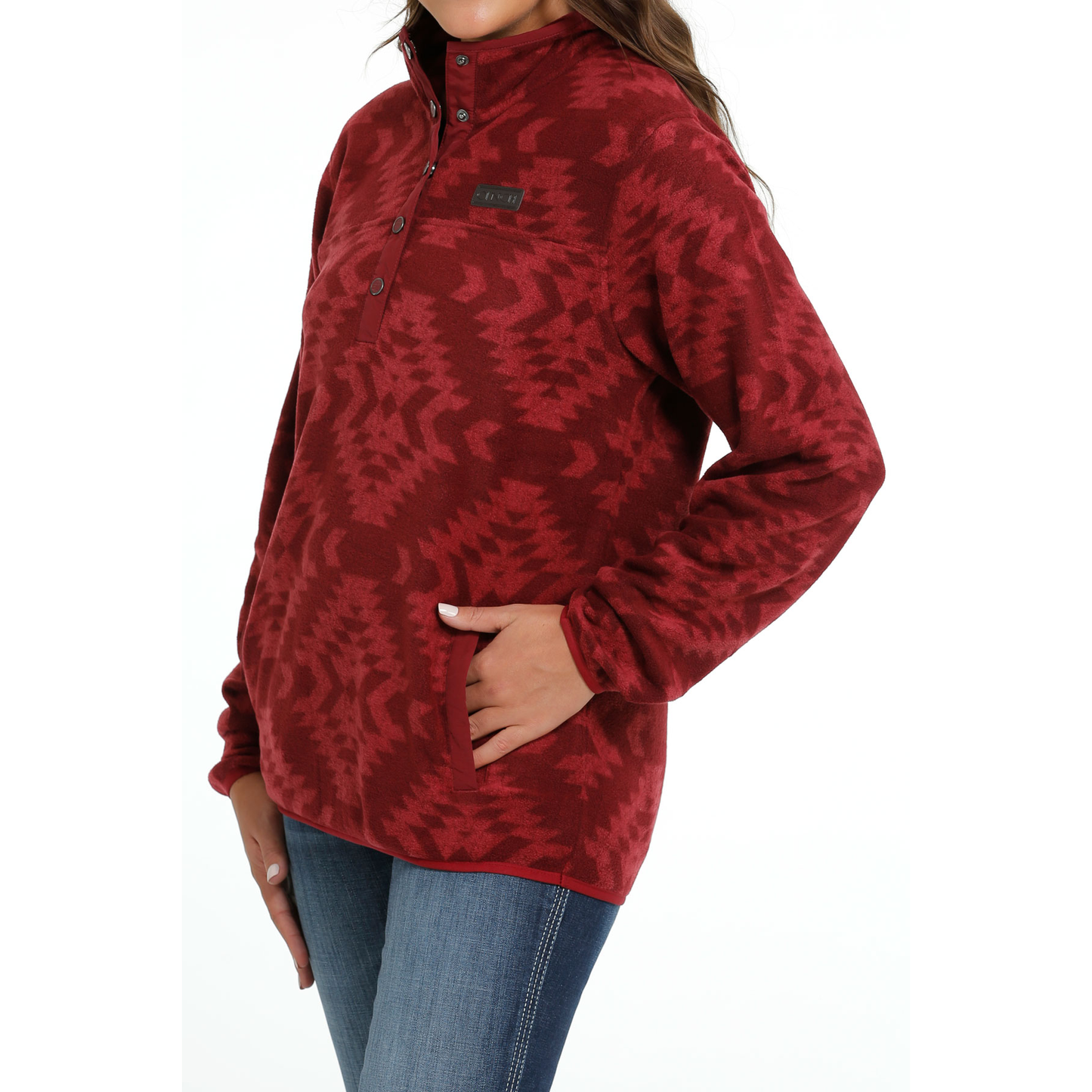 Cinch Ladies Red Polar Fleece Pullover MAK9820014