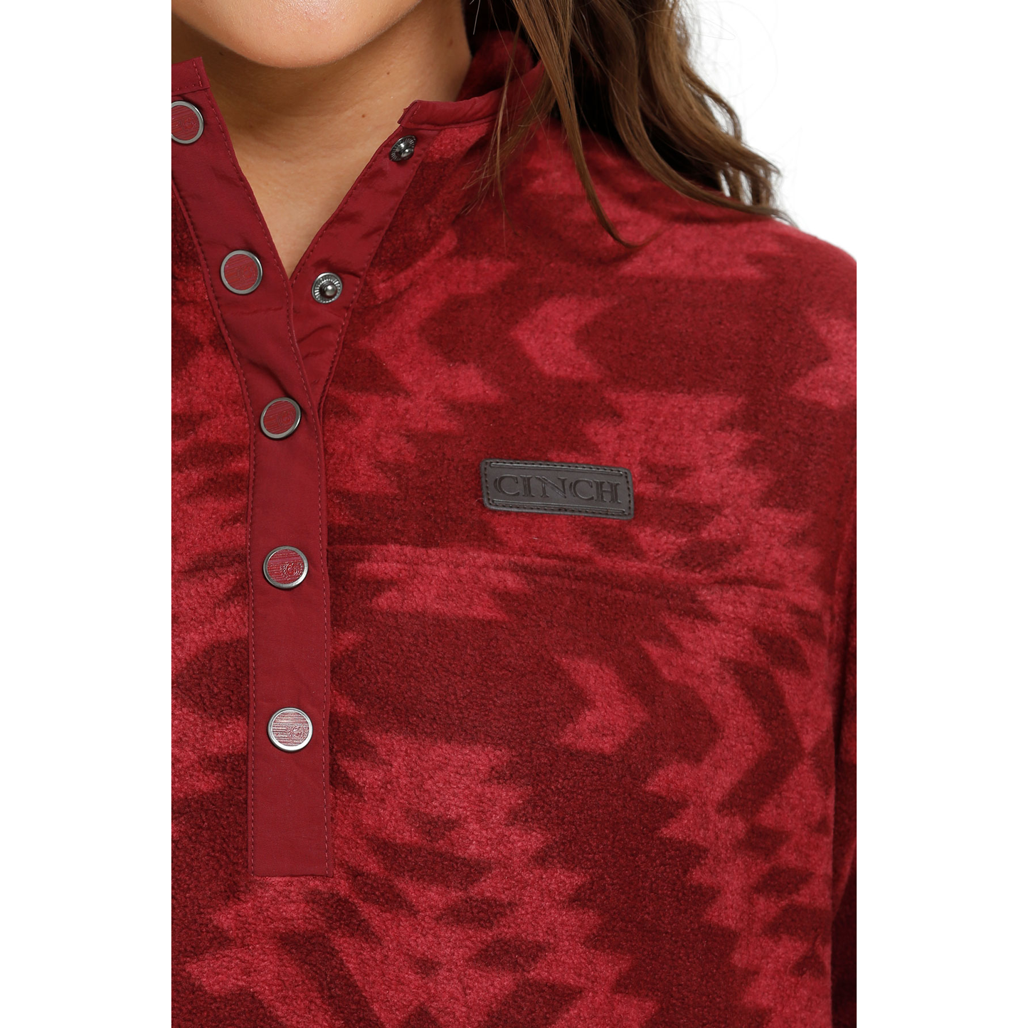 Cinch Ladies Red Polar Fleece Pullover MAK9820014
