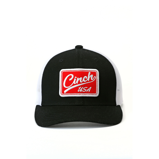 Cinch® Men's Black And White Flexfit Trucker Cap MCC0660621