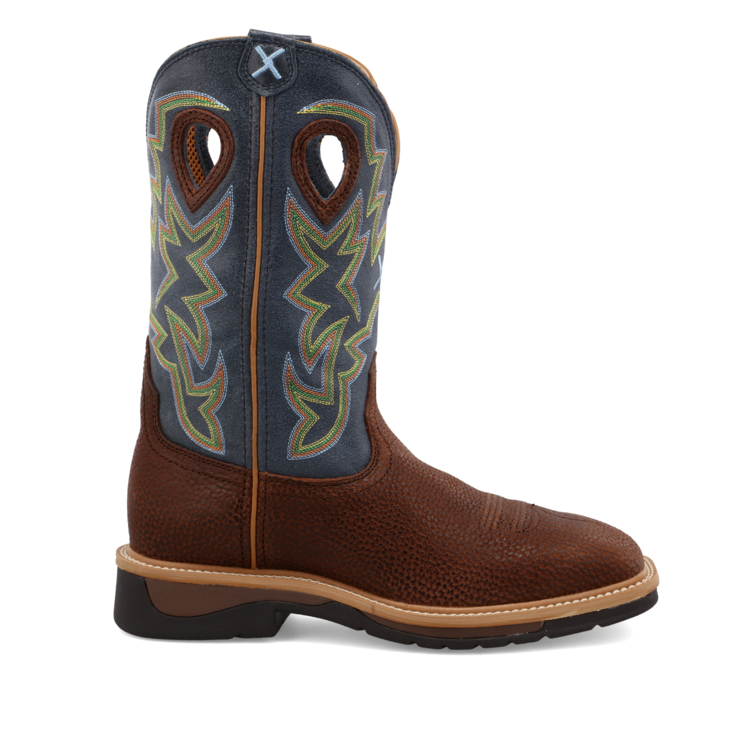 Twisted X® Men's Peanut Distressed & Navy Western Work Boots MLCW016
