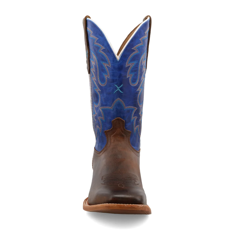 Twisted X® 12" Rancher Indigo Blue & Brown Square Toe Boots MRAL029