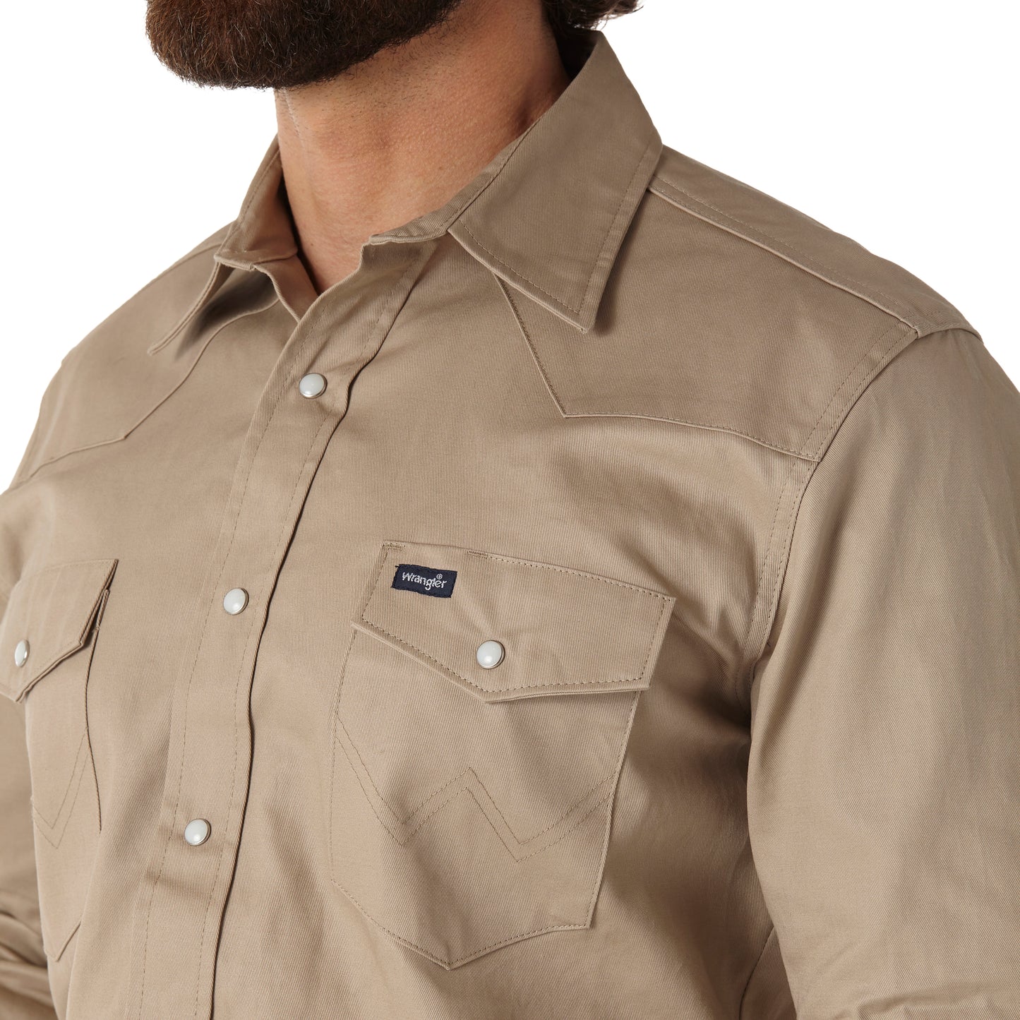 Wrangler Men's Painted Desert Khaki Snap Work Shirt MS70319