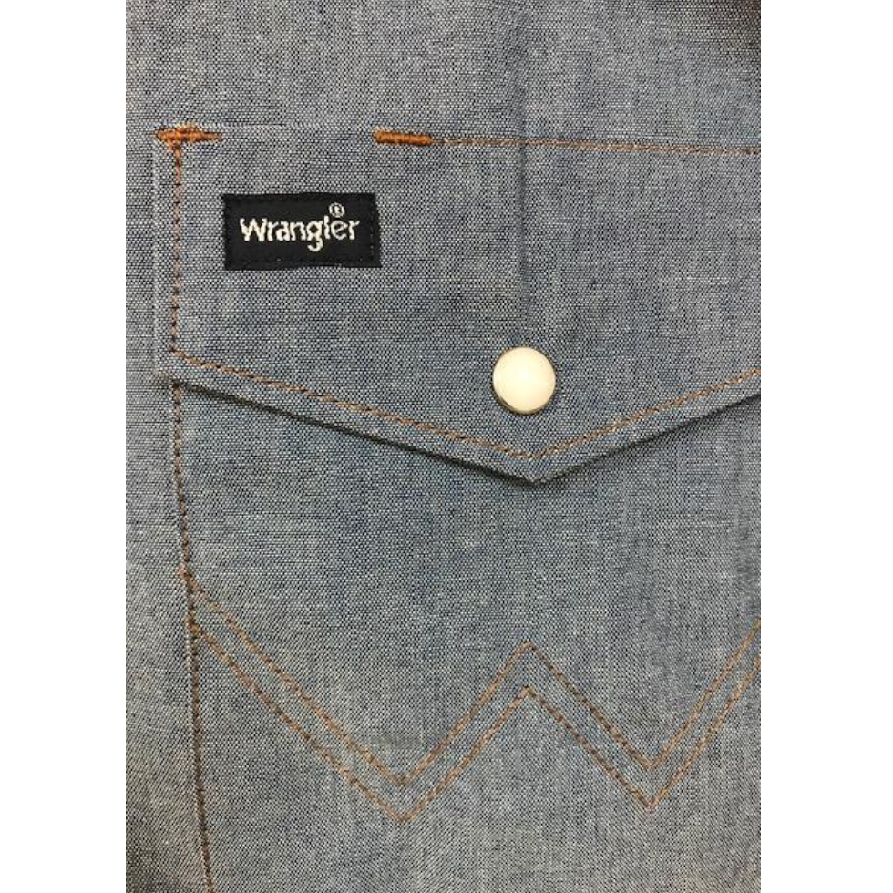 Wrangler Men's Cowboy Cut Indigo Denim Snap Shirt MS70919