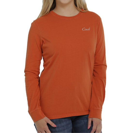 Cinch® Ladies Copper Orange Graphic Logo T-Shirt MSK7895001