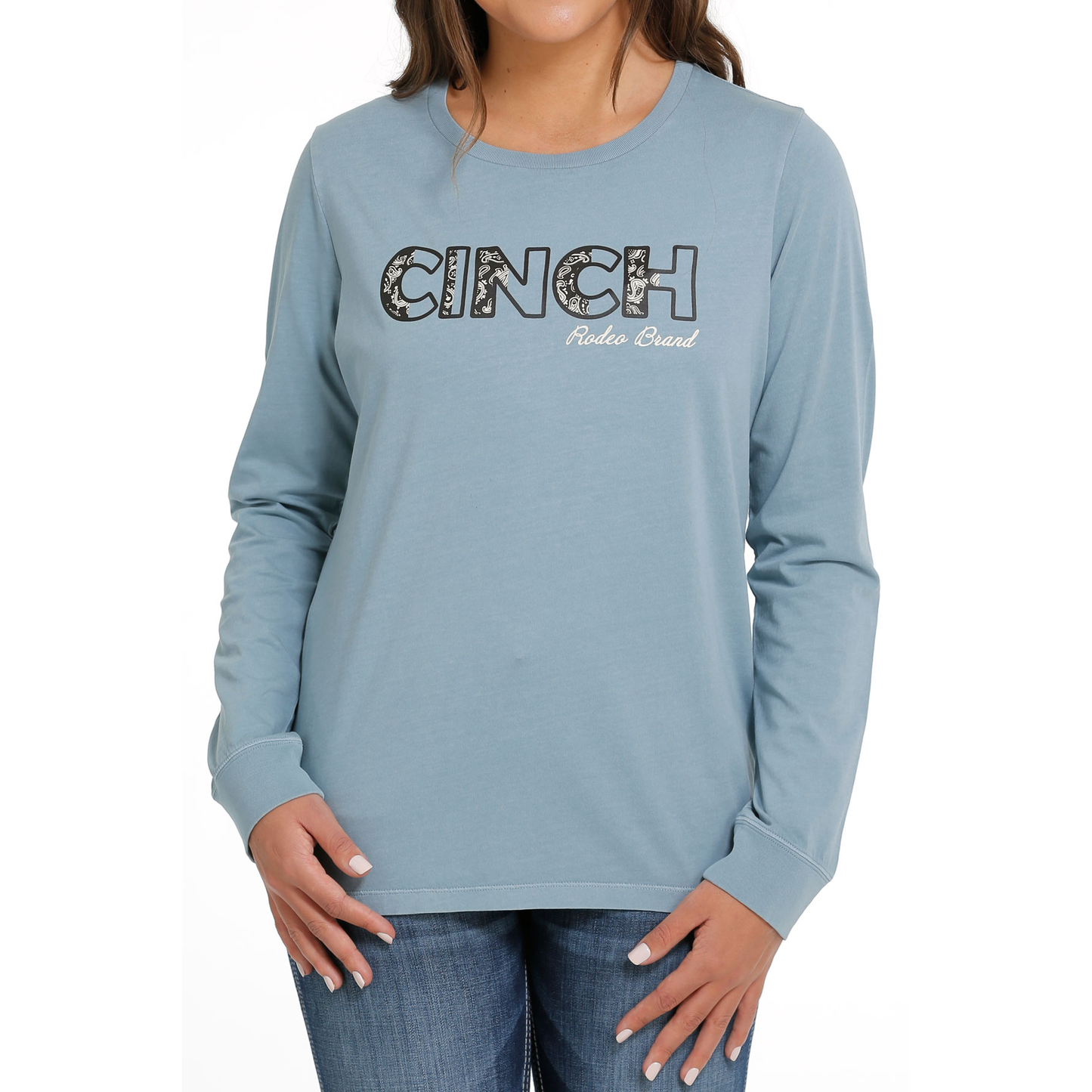 Cinch Ladies Light Blue Logo Graphic T-Shirt MSK7895006