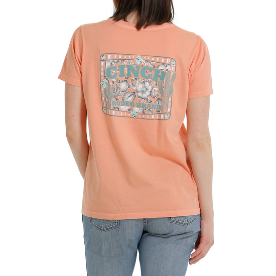 Cinch® Ladies Rodeo Brand Coral Short Sleeve T-Shirt MSK7901001