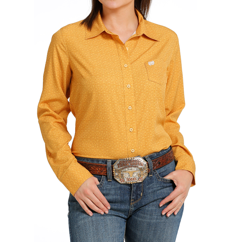 Cinch® Ladies Arena Flex Gold Button Down Shirt MSW9163016