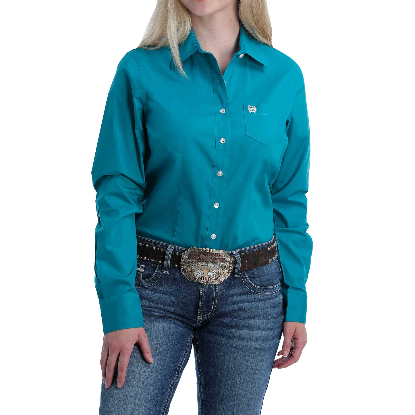 Cinch® Ladies Solid Teal Button Down Shirt MSW9164167