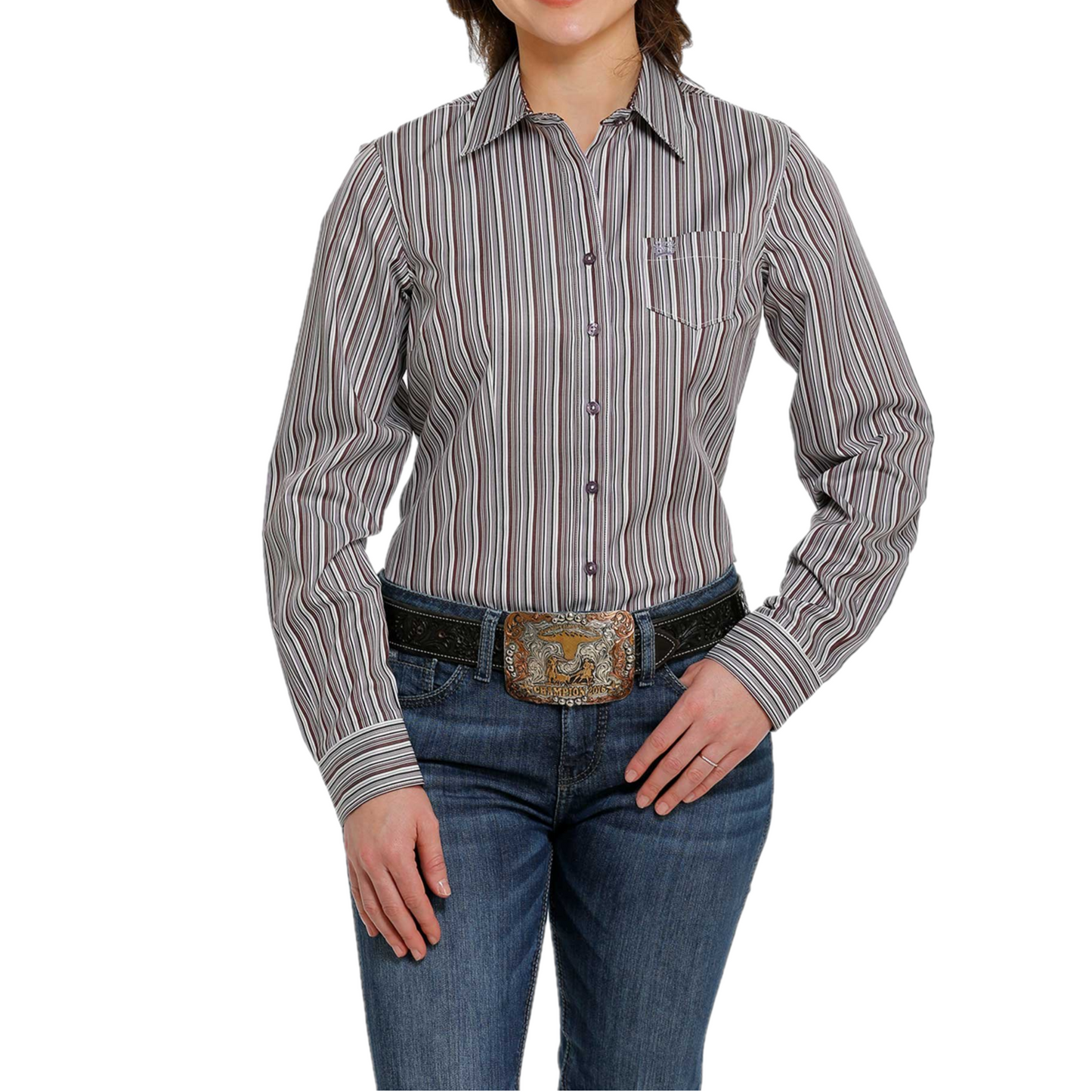 Cinch® Ladies Striped Tencel Button Down Shirt MSW9164193