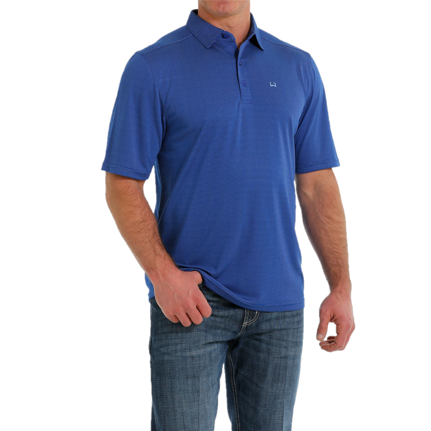 Cinch® Men's ArenaFLEX™ Striped Royal Blue Polo Shirt MTK1863023