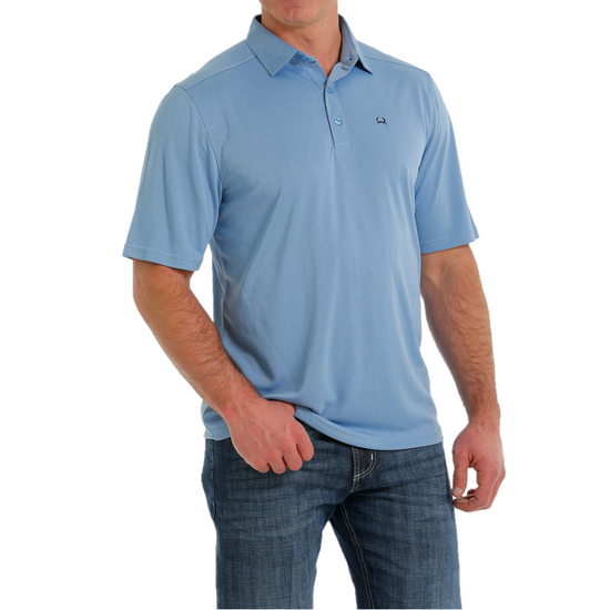 Cinch® Men's ArenaFLEX Striped Light Blue Polo Shirt MTK1863024