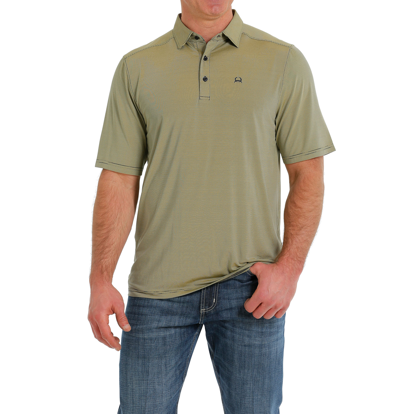 Cinch® Men's Striped Yellow Polo Shirt MTK1863026