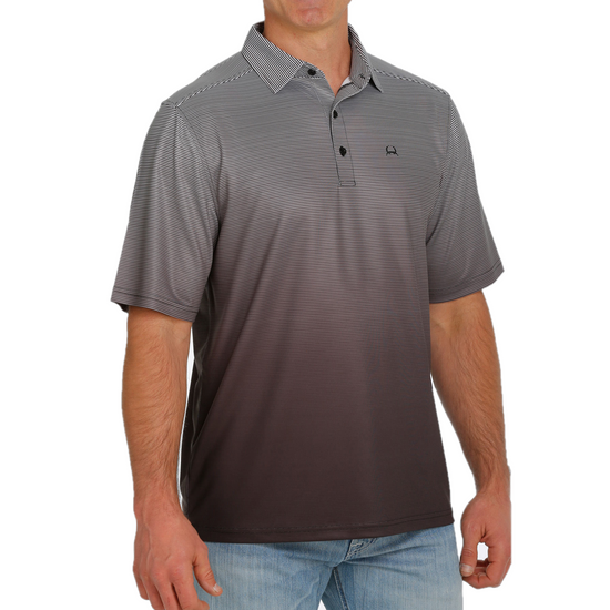 Cinch® Men's Black Gradient Stripe Athletic Polo Shirt MTK1865018