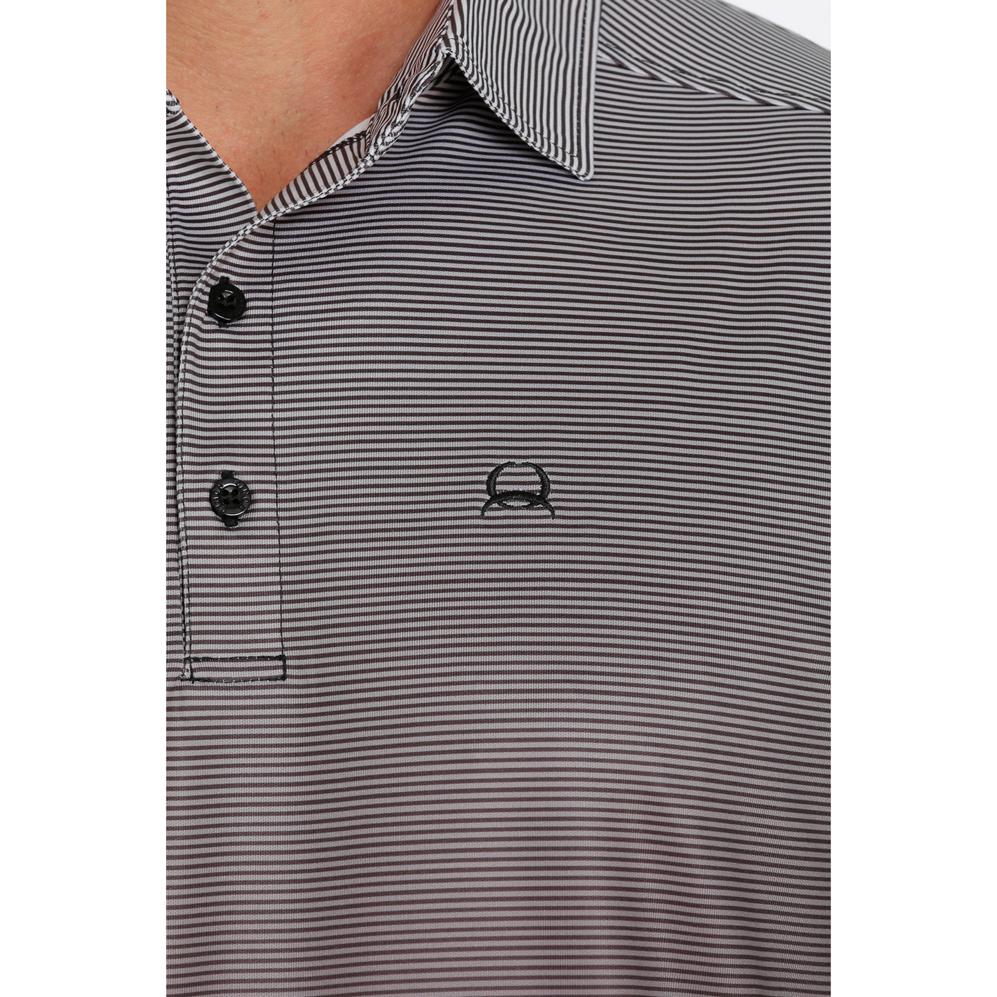 Cinch® Men's Black Gradient Stripe Athletic Polo Shirt MTK1865018
