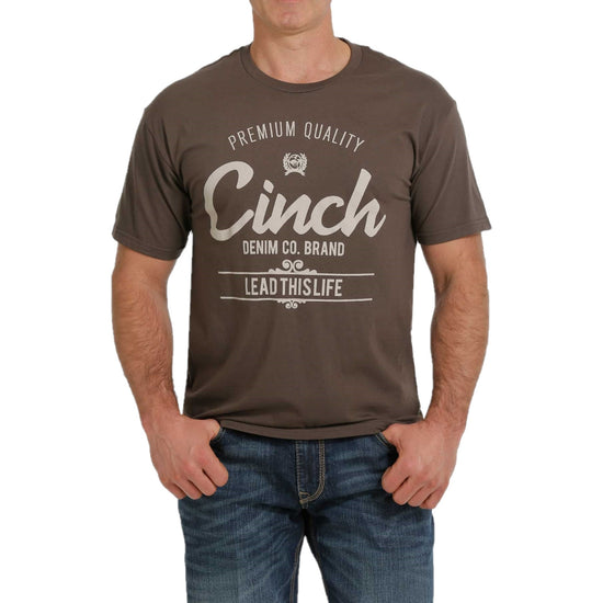 Cinch Men's "Lead This Left" Short Sleeve Brown T-Shirt MTT1690460