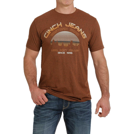 Cinch Men's Sunset Graphic Copper Short Sleeve T-Shirt MTT1690461
