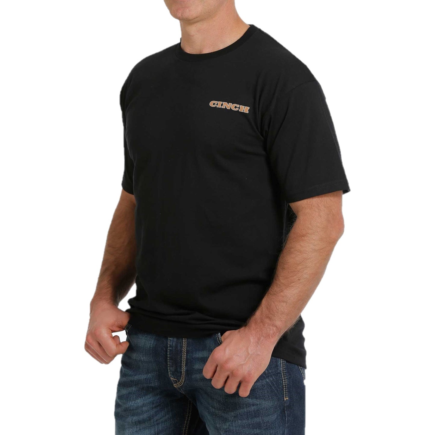 Cinch Men's Short Sleeve Graphic Logo Black T-Shirt MTT1690462