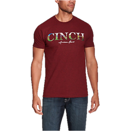 Cinch® Men's Heather Burgundy Logo T-Shirt MTT1690483