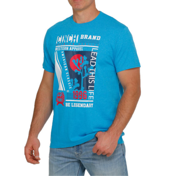 Cinch® Men's Desert Night Printed Turquoise T-Shirt MTT1690487
