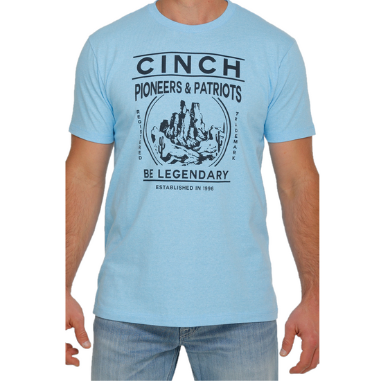 Cinch® Men's Pioneers & Patriots Be Legendary Light Blue Shirt MTT1690492
