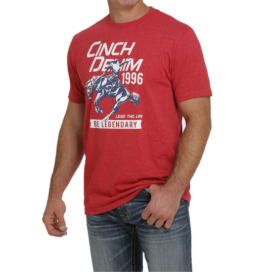 Cinch® Men's "Be Legendary" Red Graphic Logo T-Shirt MTT1690503