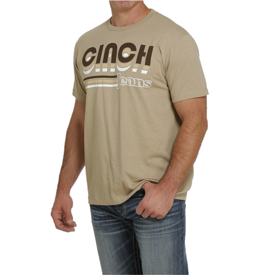Cinch® Men's Logo Graphic Beige Short Sleeve T-Shirt MTT1690505