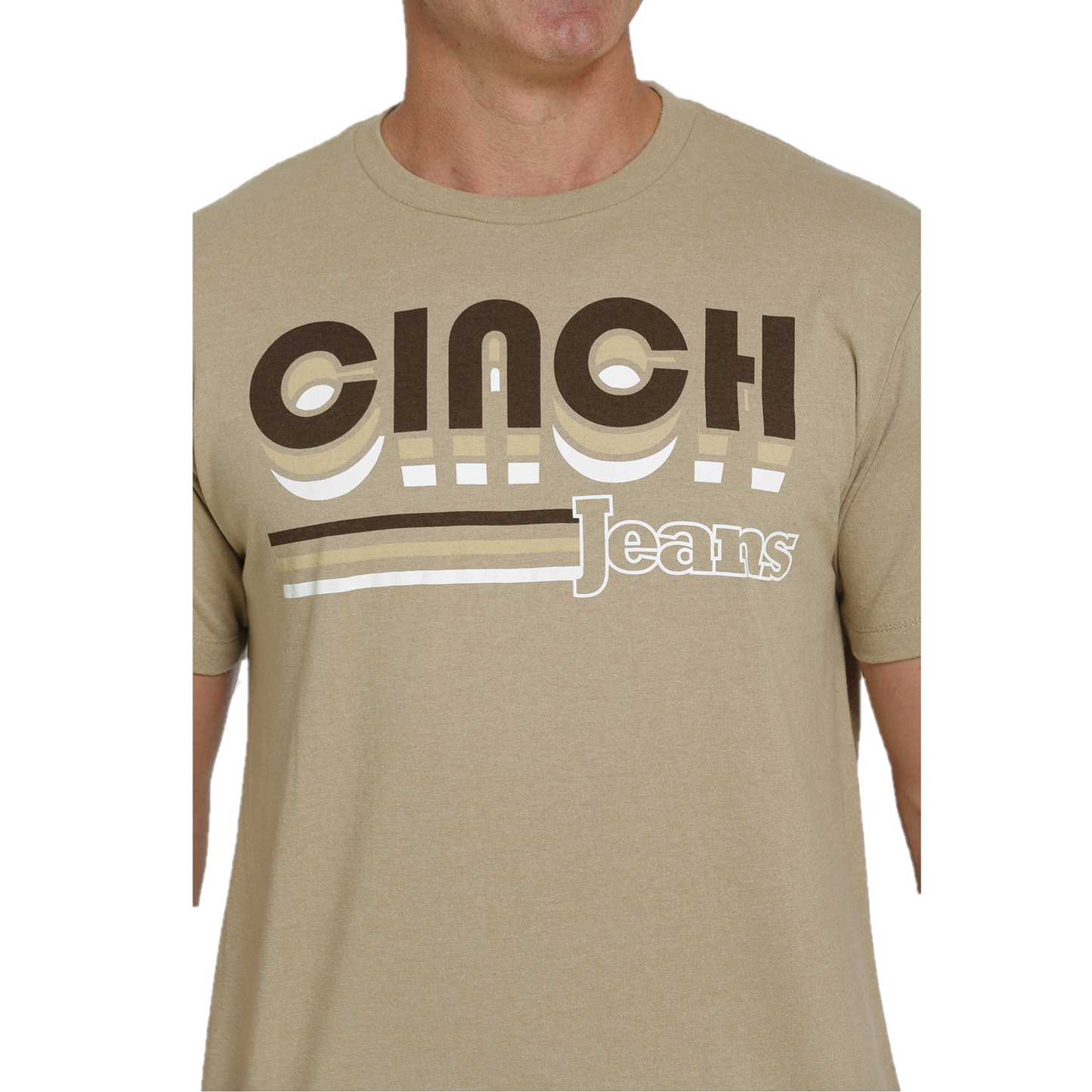 Cinch® Men's Logo Graphic Beige Short Sleeve T-Shirt MTT1690505