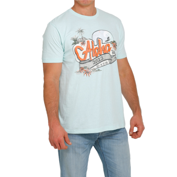 Cinch® Men's Blue Premium Heather Short Sleeve T-Shirt MTT1690506