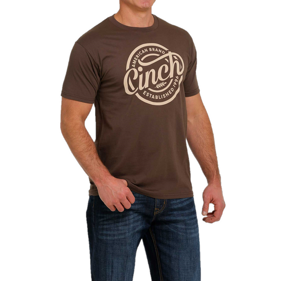 Cinch® Men's Brown Graphic Print Logo Jersey T-Shirt MTT1690523