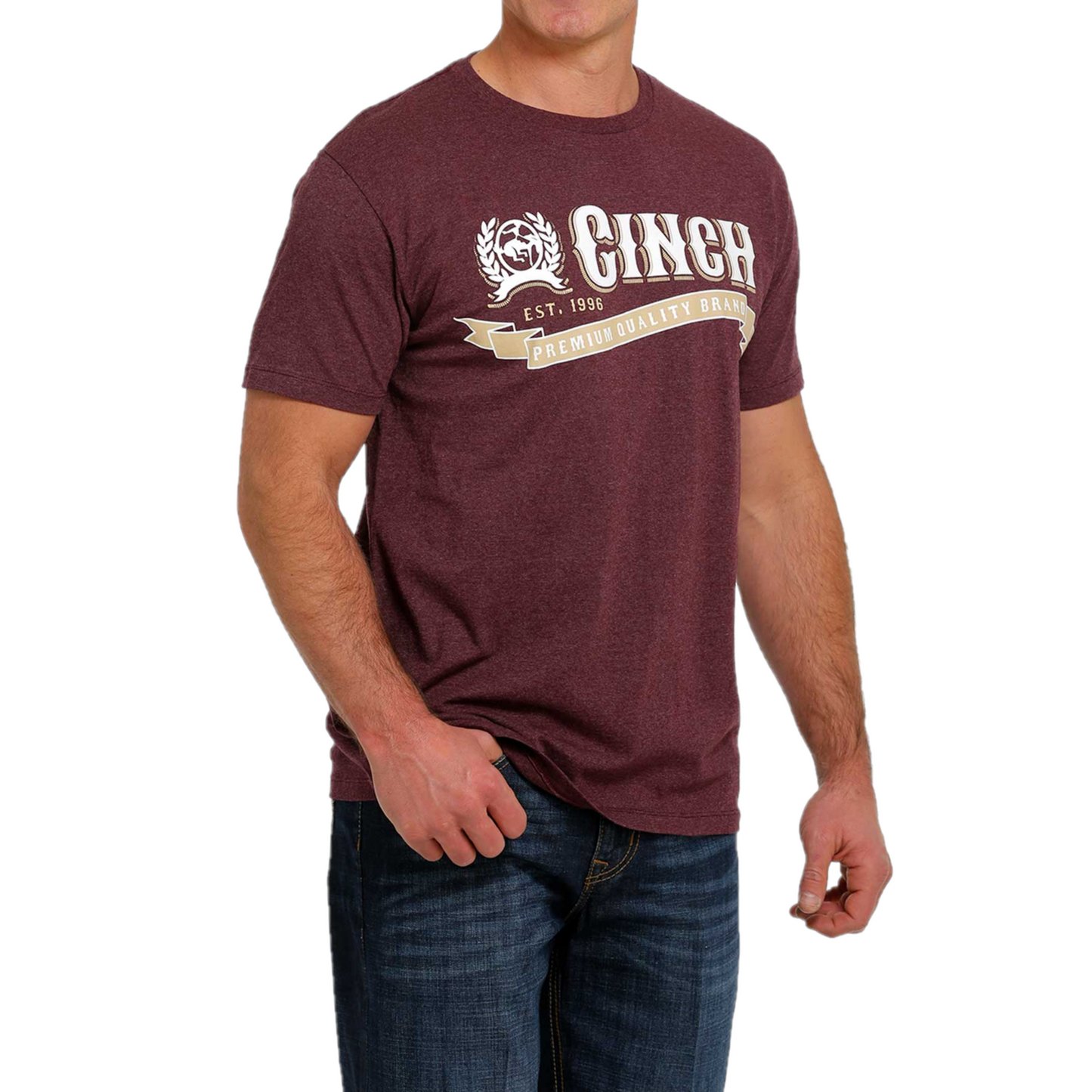Cinch® Men's Logo Jersey Burgundy T-Shirt MTT1690525