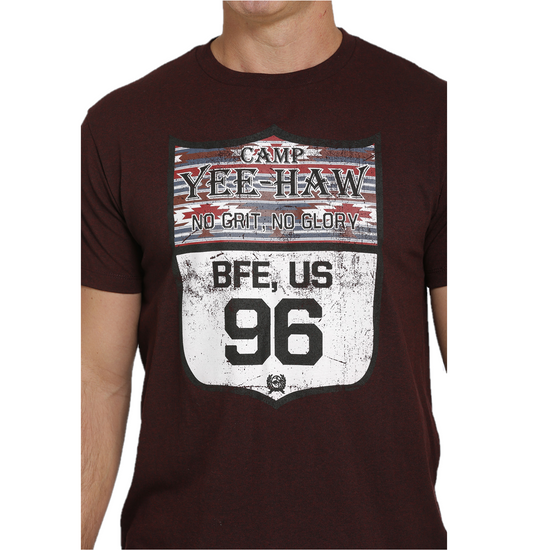 Cinch® Men's Burgundy "Camp Yee Haw" Graphic T-Shirt MTT1690542