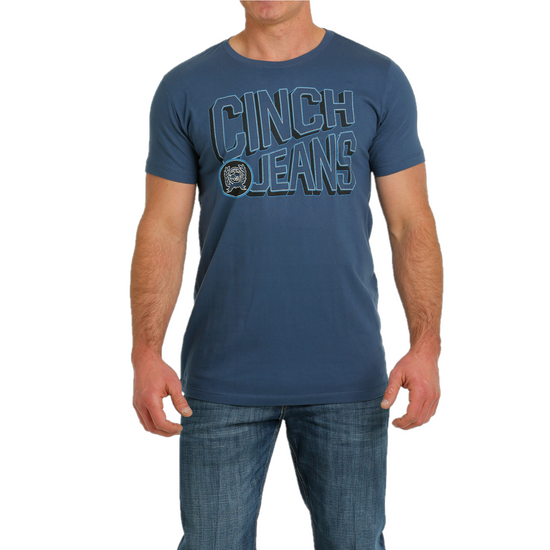 Load image into Gallery viewer, Cinch® Men&amp;#39;s Logo Light Blue T-Shirt MTT1690548

