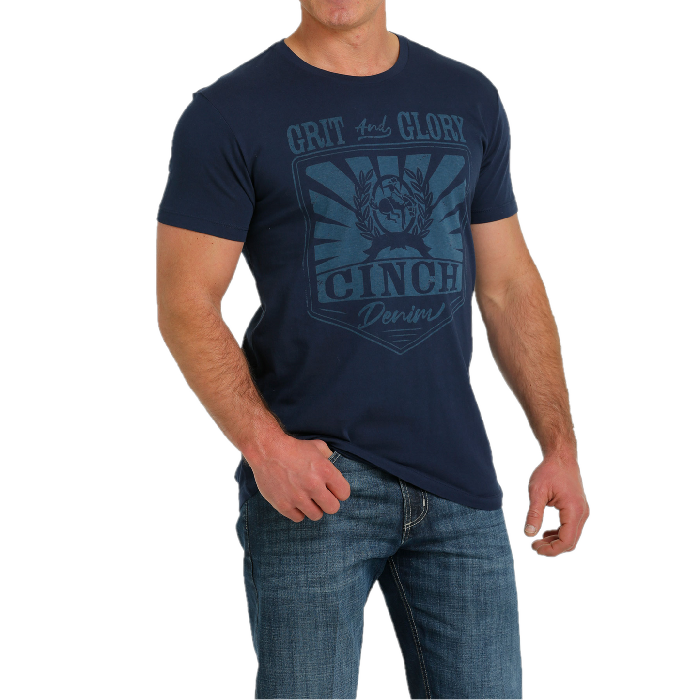 Cinch® Men's Grit & Glory Logo Navy T-Shirt MTT1690549