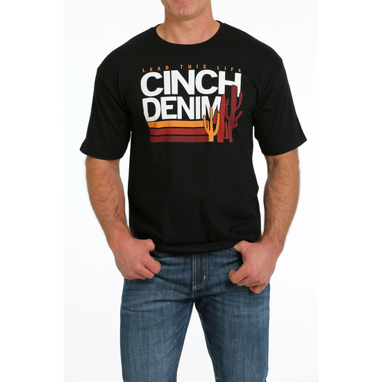 Cinch® Men's Black "Lead This Life" Graphic Logo T-Shirt MTT1690551